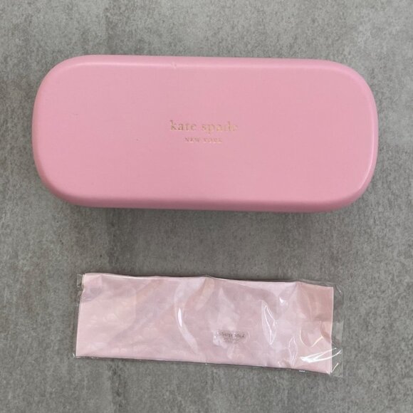 Kate Spade Sunglasses Case With Cleaning Cloth Pink Green Hardcover Large - Picture 2 of 13